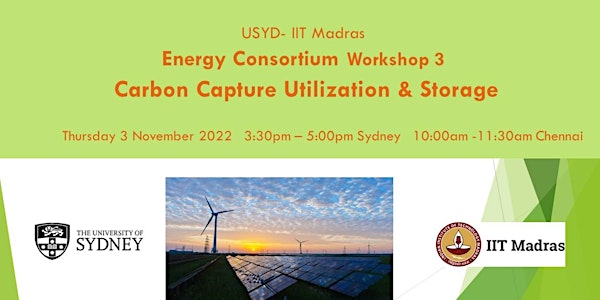 USYD IITM Energy Consortium Workshop 3 Carbon Capture Utilization & Storage