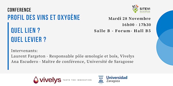 Conférence profil des vins et oxygène. Quel lien ? Quel levier ?