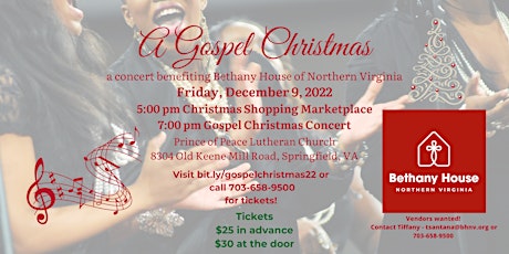 A Gospel Christmas - A Concert Benefiting Bethany House of Northern VA