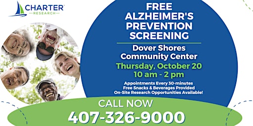 FREE Alzheimer's Prevention Screening - Casselberry Senior Center