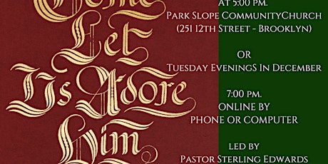Park Slope Community Church Advent "ONLINE" Discussion Group  primary image