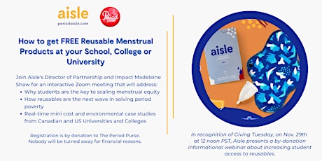How to get FREE Reusable Menstrual Products at your School, College or Uni