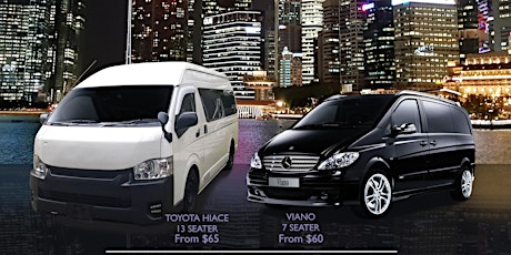 Book Minibus Maxi Cab Singapore @ 93364142 for 6 seater maxi cab to 13 seater mini bus service here. primary image
