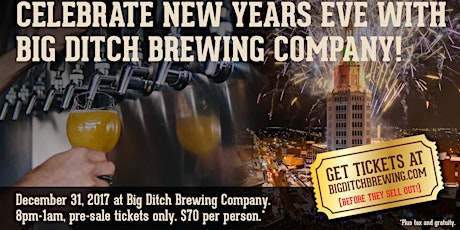 New Year's Eve 2018 at Big Ditch Brewing Company primary image