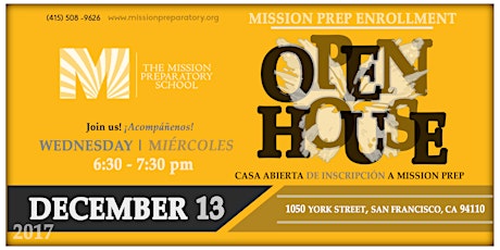 Mission Prep Enrollment - OPEN HOUSE #3 primary image