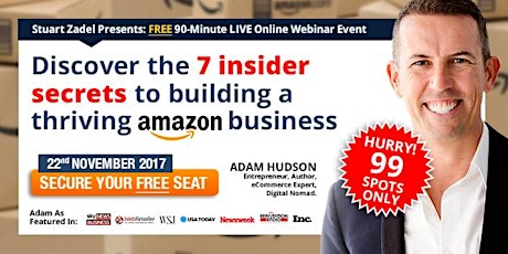 ADELAIDE 'Amazon Secrets' Masterclass: 7.30pm Online Webinar (FREE Tickets & Only 99 Spots) primary image