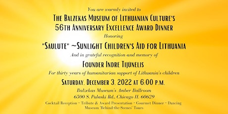 Balzekas Museum Award Dinner Honoring "Saulute" Sunlight Children's Aid"