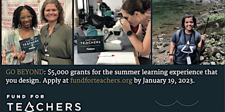 Hauptbild für 2023 Fund for Teachers Info Sessions & Writing Workshop
