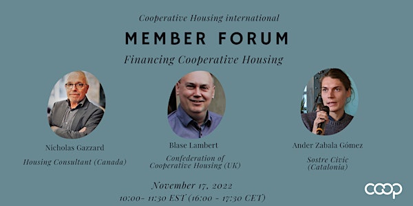 Member Forum: Financing Cooperative Housing
