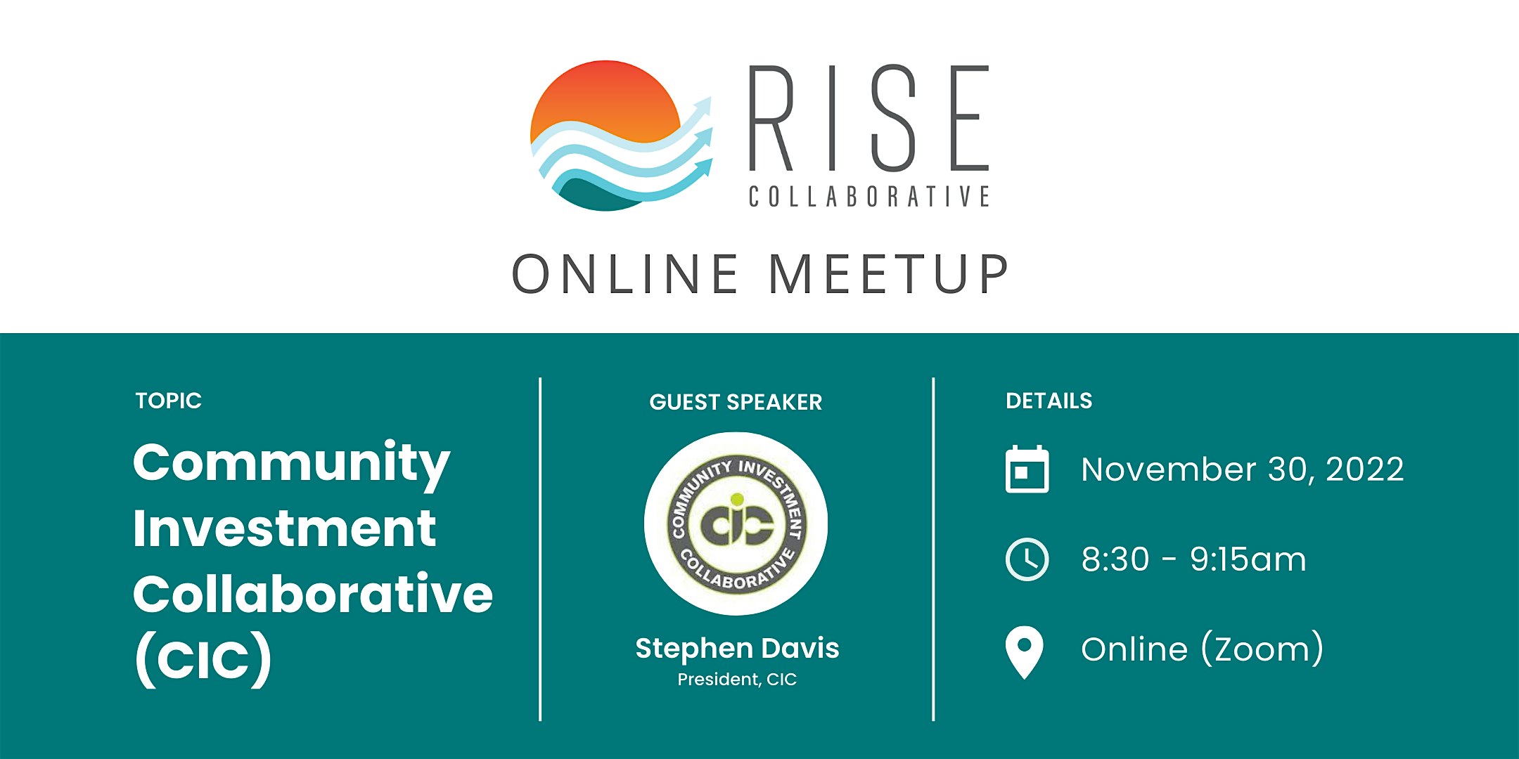 RISE Meetup | Community Investment Collaborative (CIC) with Stephen Davis