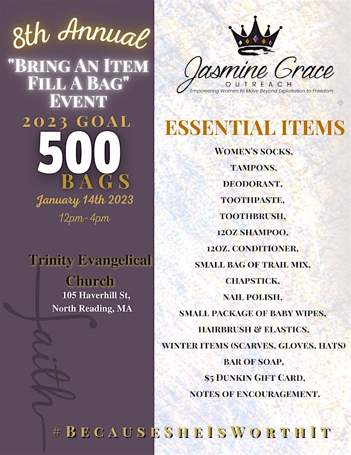 Jasmine Grace Outreach: 8th Annual "Bring-An-Item-Fill-A-Bag" image