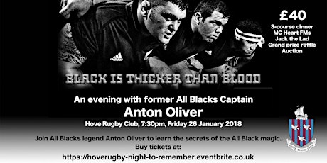 Hove Rugby Club - Dinner with former All Blacks Captain Anton Oliver primary image