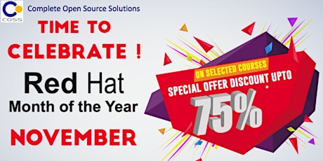 Red Hat Month of the Year | Discount upto 75% on Selected Courses primary image