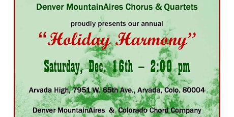 The Denver MountainAires Barbershop Chorus: "Holiday Harmony" primary image