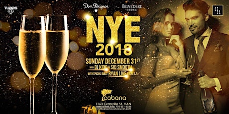 Cabana Lounge New Years Eve 2018