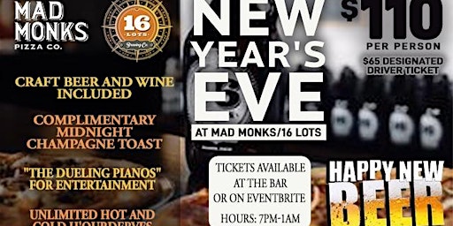 16 Lots New Year's Eve Bash with Ashton Wolf Dueling Pianos