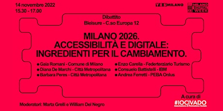 Immagine principale di MILANO 2026.  ACCESSIBILITÀ E DIGITALE:  INGREDIENTI PER IL CAMBIAMENTO. 