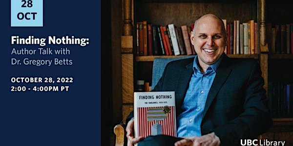 Finding Nothing: Author Talk with Gregory Betts (Online)