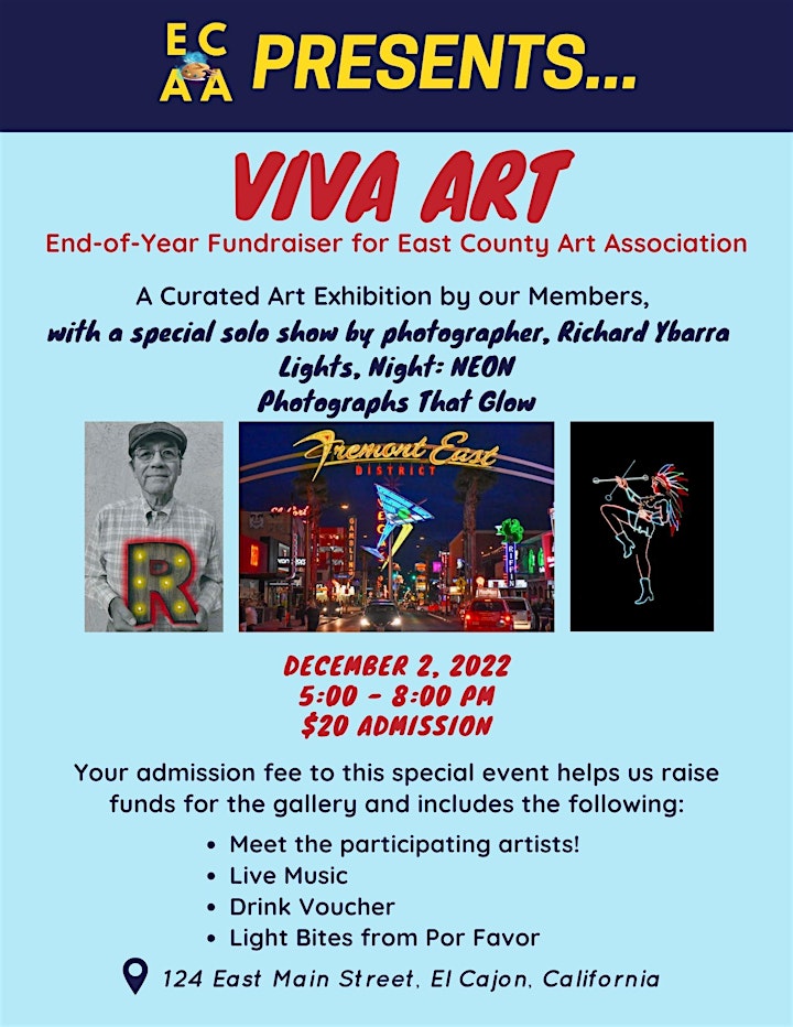 Viva Art! End-of-Year Fundraiser for East County Art Association image