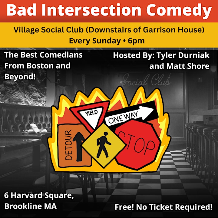 Bad Intersection Comedy Brookline (Free!) image