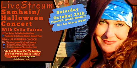Hauptbild für LiveStream Samhain/Halloween Concert With Celia Farran