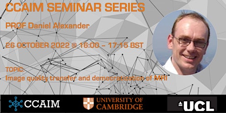 CCAIM Seminar Series – Prof Daniel Alexander primary image