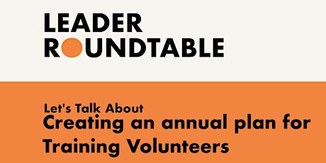 Creating an annual plan for Training your Volunteers