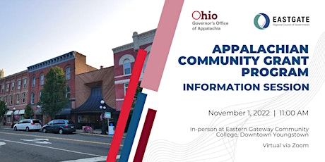 Image principale de Appalachian Community Grant Program Information Session - GOA/Eastgate