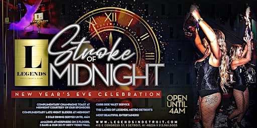 The Stroke of Midnight: New Years Eve 2023 at Michigan's Premier venue!