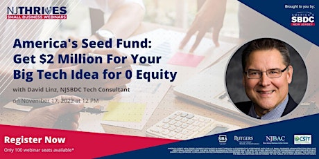 America's Seed Fund: Get $2 Million For Your Big Tech Idea for 0 Equity