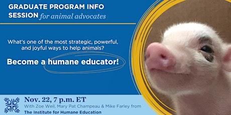 Humane Ed. for Animal Advocates: Graduate Program Info Session primary image