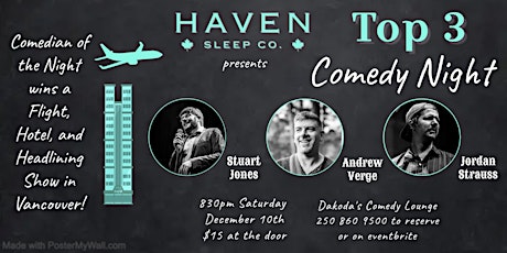 Top Three Comedy Night presented by Haven Sleep Co