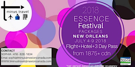  2018 ESSENCE FEST - FLIGHT from YYZ +HOTEL+TICKET PACKAGE  primary image