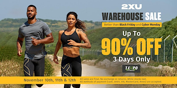2XU  BETTER THAN BLACK FRIDAY & CYBER MONDAY WAREHOUSE SALE - UP to 90% OFF