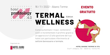 Immagine principale di Hotel Profitology 4.0 - Termal Wellness edition 