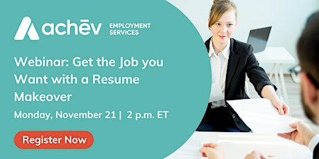 Webinar: Get the Job You Want With a Resume Makeover primary image