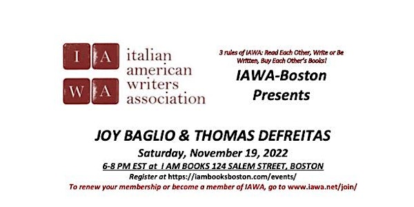 Joy Baglio and Thomas DeFreitas - IAWA Monthly Open Mic and Reading