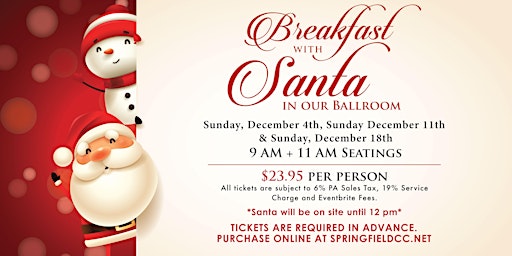 Breakfast with Santa December 18th