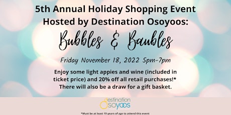 5th Annual Bubbles & Baubles  Shopping Party primary image