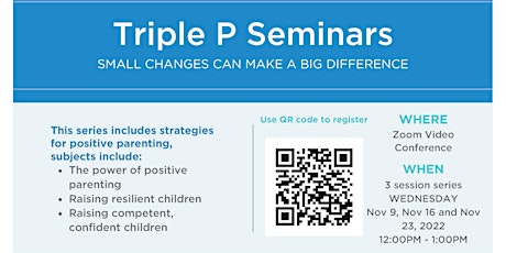 Triple P Seminar Series -ZOOM Video Conference[November  9, 16, 23,  2022]