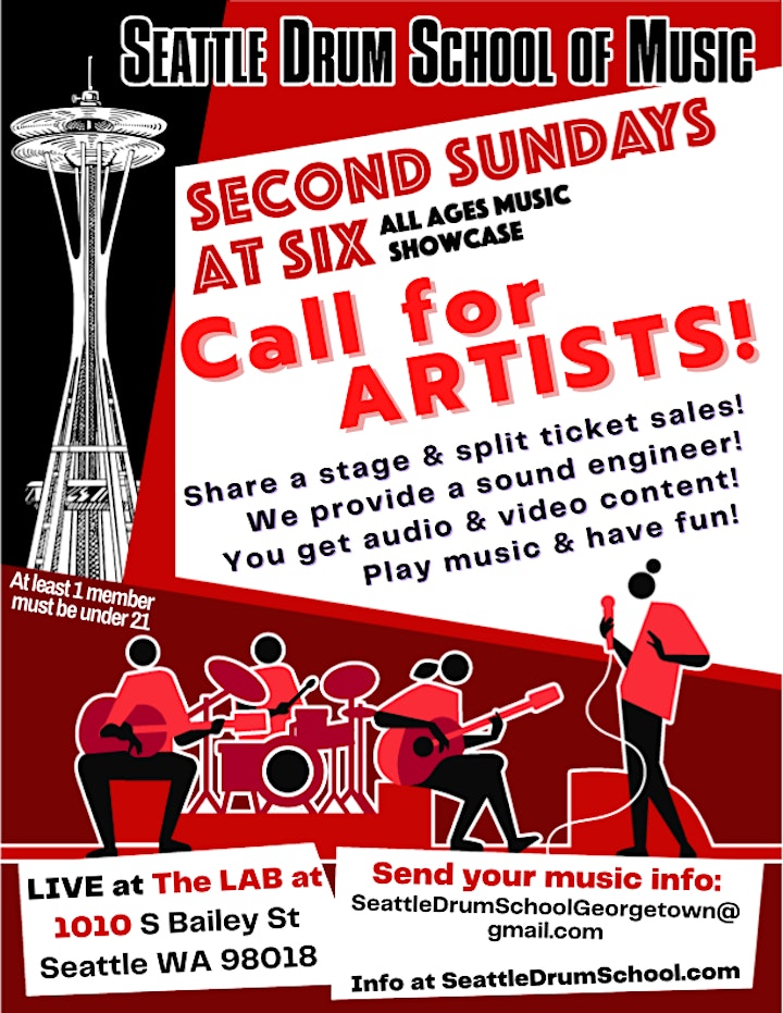 SECOND SUNDAYS AT SIX: All Ages Monthly Music Showcase image