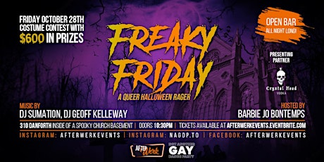Imagem principal do evento Freaky Friday Halloween Dance Party - OPEN BAR