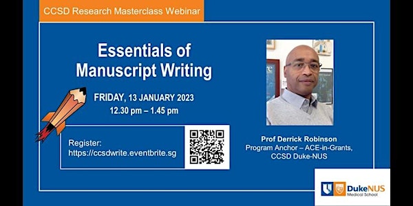 CCSD Research Masterclass Webinar: Essentials of Manuscript Writing