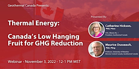 Lecture #2 - Thermal Energy – Canada’s Low Hanging Fruit for GHG Reduction