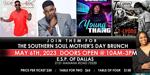 Southern Soul Mother's Day Brunch with "The Velvet Voice " Vick Allen