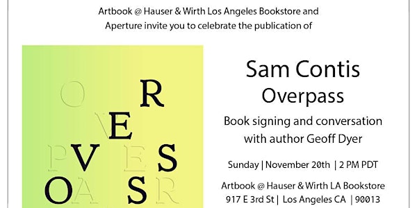 Book Signing with Sam Contis for Overpass