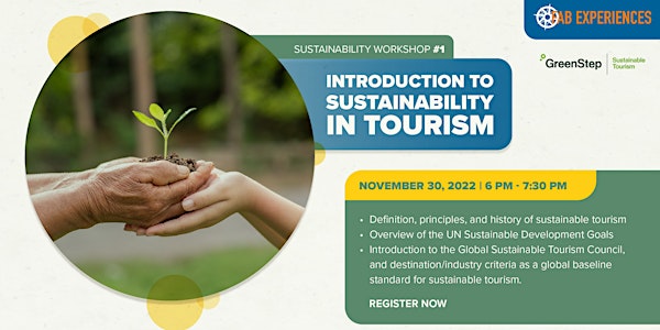 Sustainability Webinar #1 - Introduction to Sustainability in Tourism
