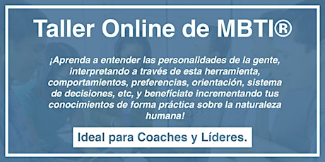 Imagen principal de Taller Internacional Online de MBTI® - Ideal Para Coaches y Líderes