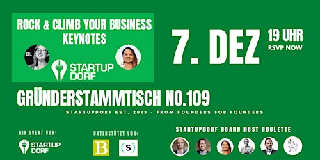 StartupDorf Gründerstammtisch No. 109 - Rock & Climb your Business