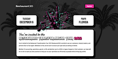 Restaurant Transformation Tour - Miami Presented by Restaurant365